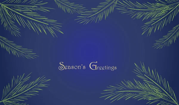 Weihnachten Neujahrskarte Festlicher Hintergrund Mit Tannenzweigen Und Text Für Urlaubsgrüße — Stockvektor