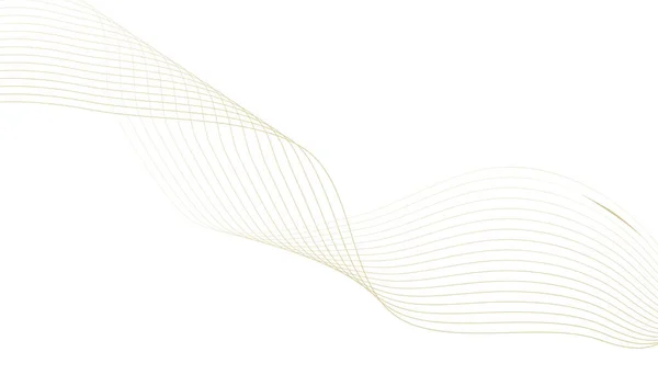 Красивая Золотая Волнистая Линия Белом Фоне Шаблон Горизонтального Баннера Абстрактный — стоковый вектор