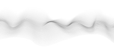 Dalganın arka planı pürüzsüz. Beyaz arka planda güzel dalgalı bir çizgi. Yatay pankart şablonu. Soyut gelecek şablonu. Krom teknolojili duvar kağıdı.
