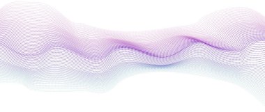Dalganın arka planı pürüzsüz. Beyaz arka planda güzel dalgalı bir çizgi. Yatay pankart şablonu. Soyut gelecek şablonu. Krom teknolojili duvar kağıdı.