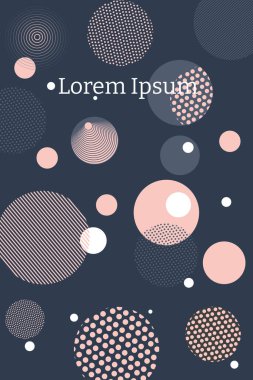 Çemberlerden modern geometrik arkaplanlar ve metin için alan. Kartvizit, reklam broşürü, internet geçmişi. Kartpostal, davetiye, kart, poster tasarımı için soyut bir kavram. Çember katmanlı kaplama