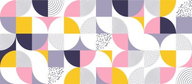 İskandinav renk veya dikdörtgenler, kareler ve daireler şekil tasarım baskısını İsviçre geometri geometrik desen vektör arka plan