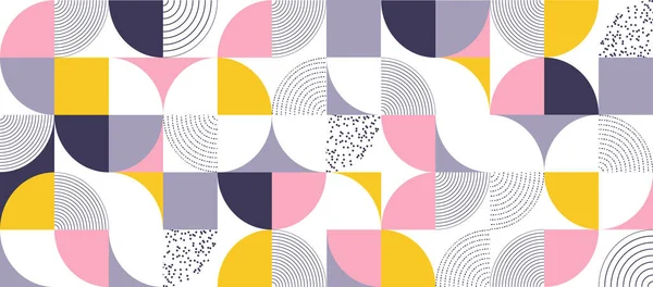 İskandinav renk veya dikdörtgenler, kareler ve daireler şekil tasarım baskısını İsviçre geometri geometrik desen vektör arka plan