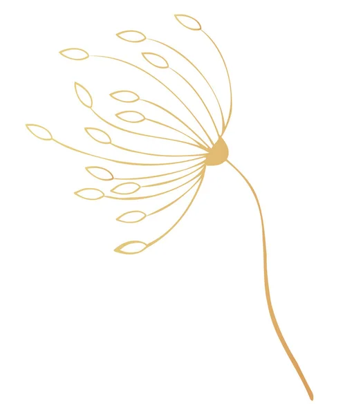 Квітка Гілка Золотого Листа — стоковий вектор