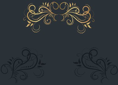 Luxurious, elegant golden frame, exquisite background. Victorian style. Calligraphic brush, royal lines. Invitations, cards, greetings for your holidays. Creates a special mood.