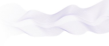 Dalganın arka planı pürüzsüz. Beyaz arka planda güzel dalgalı bir çizgi. Yatay pankart şablonu. Soyut gelecek şablonu. Krom teknolojili duvar kağıdı.