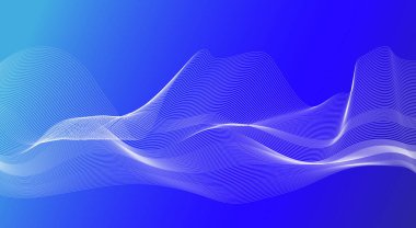 Abstract background, parallel lines, gradient. Wave line background with smooth shape. Beautiful wavy line on a gradient background. Horizontal banner template. Abstract futuristic template.
