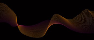 Abstract black background with parallel gradient lines. Technological modern background. Wave effect, sound vibration