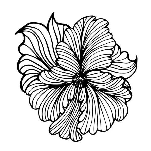 Flower, bud. Contour hand drawing. For your design