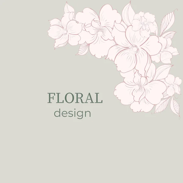 Elegant Frame Background Floral Wreath Gentle Monogram Hand Drawn Wild — стоковое фото