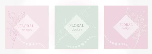 Marco Elegante Fondo Corona Floral Monograma Circular Con Hierbas Flores — Vector de stock