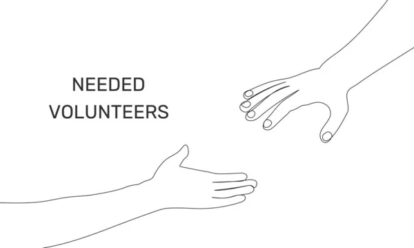 Ehrenamtlich Eine Menschliche Hand Bietet Hilfe Und Unterstützung Nationales Freiwilligenbanner — Stockvektor