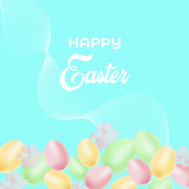 Festivalsel dekor elemanları ve metin için yer içeren Paskalya arkaplanı