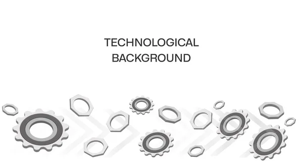 Heller Technologischer Hintergrund Mit Zahnrädern Und Technologischen Elementen — Stockvektor