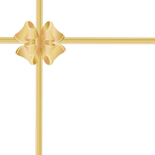 Золотой Лук Лента Подарочной Коробке Красивая Упаковка Подарка Вашего Дизайна — стоковый вектор