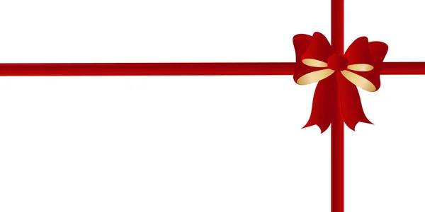 Arc Rouge Ruban Sur Boîte Cadeau Bel Emballage Pour Cadeau — Image vectorielle
