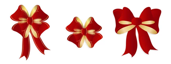 Rote Schleife Und Schleife Auf Geschenkbox Schöne Verpackung Für Ein — Stockvektor