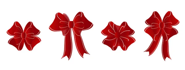 Красный Лук Лента Подарочной Коробке Красивая Упаковка Подарка Вашего Дизайна — стоковый вектор