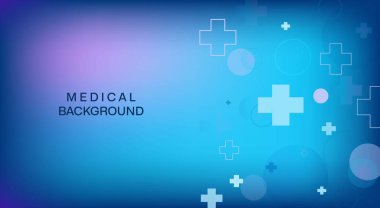 Tıbbi elementler ve kardiyograma sahip tıbbi moleküler geçmiş. Biyoteknoloji konsepti, yenilikçi teknolojiler, sağlık hizmetleri. Vektör