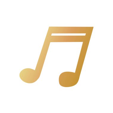 Müzik tasarımları için, şeffaf arkaplan üzerinde altın rengi not