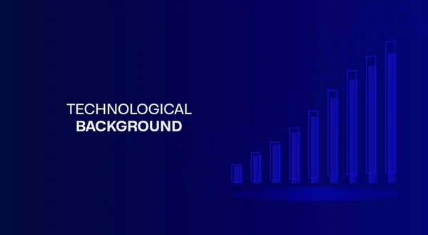 Futuriste Bleu Fond Technologique Avec Flèche Diagramme Big Data Croissance — Image vectorielle