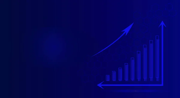 Futuristic Blue Technology Background Arrow Diagram Big Data Business Growth — Stock Vector