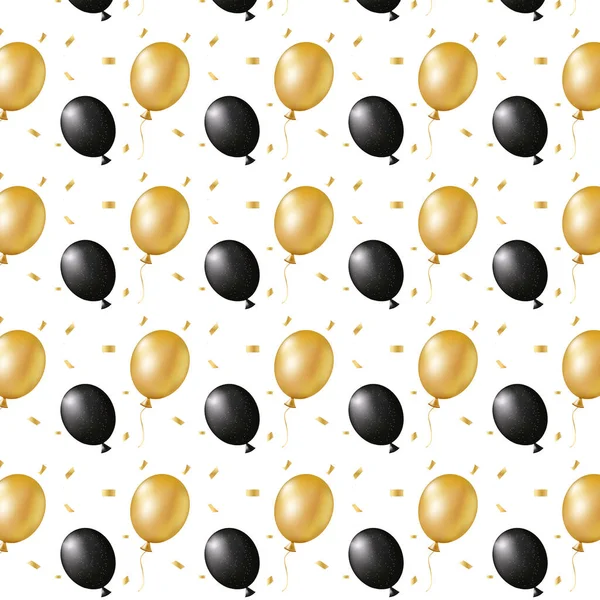 Płynny Wzór Złotem Srebrem Czarnymi Balonami Królewska Faktura Druku Tekstylnego — Zdjęcie stockowe