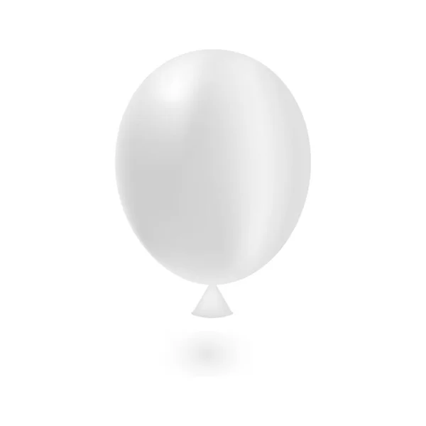 Ballon Réaliste Blanc Volant Dans Les Airs Ajout Élégant Votre — Image vectorielle