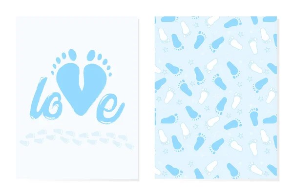 Cartões Fundos Cartazes Parabéns Com Nascimento Dia Nome Bebê Tons —  Vetores de Stock