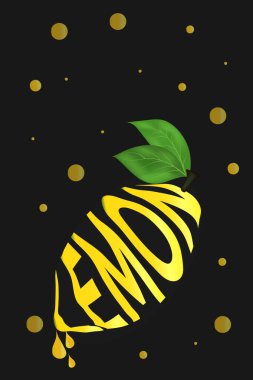 Taze sulu limon harfleri. Arkaplan, kartpostal, web, blog, reklam, baskı vs. için kullanılabilir. Vektör