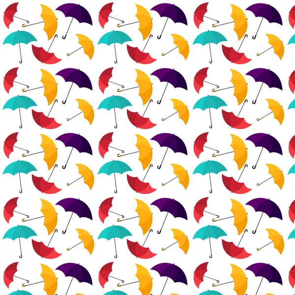Бесшовный Веселый Узор Зонтиками Печати Бумаге Ткани Обоях Фона Скрапбукинга — стоковый вектор