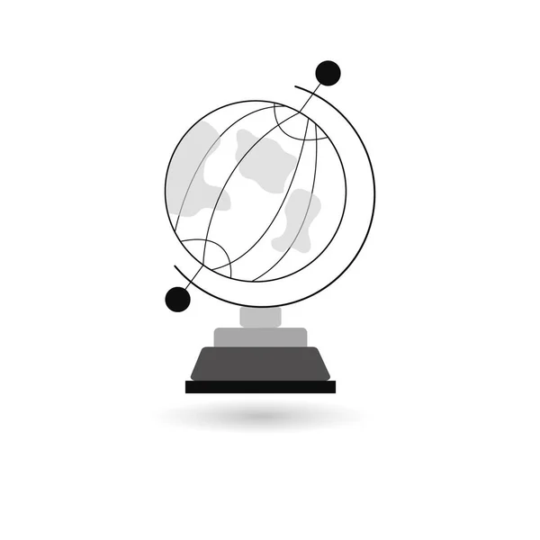 矢量黑色轮廓地球图标在时尚的平面风格 叶的轮廓 用于网站 应用程序设计的全球图标 — 图库矢量图片