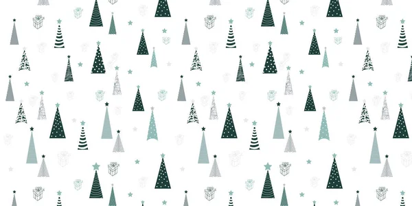 Seamless pattern with Christmas trees in Scandinavian style.