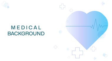Tıbbi elementler ve kardiyograma sahip tıbbi moleküler geçmiş. Biyoteknoloji konsepti, yenilikçi teknolojiler, sağlık hizmetleri.