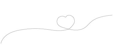 Sanat tarzında kalp, sürekli çizim, ince bir sınır ve basit çizgisel tarzda romantik bir sembol. Arkaplan, kartpostal, dekor, yazdırma, davet ve diğer tasarım için kullanılabilir.