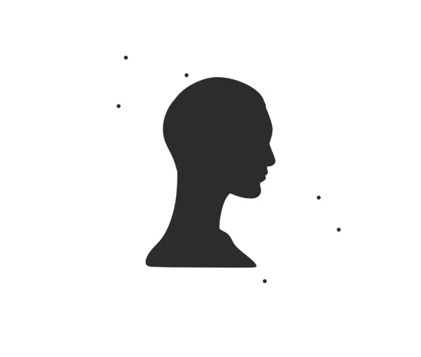 Hand Drawn Vector Abstract Graphic Illustration Art Beauty Human Head — Stock Vector