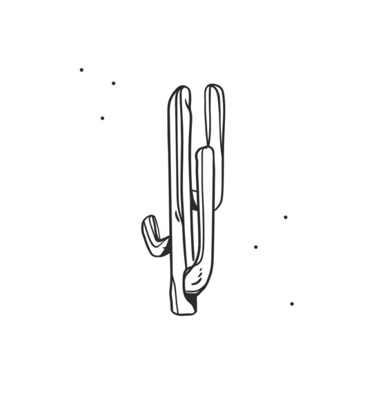 Ручний Малюнок Абстрактний Векторний Графічний Кліпарт Ілюстрація Елемент Логотипу Кактуса — стоковий вектор