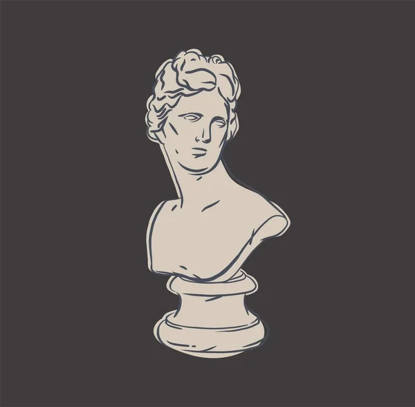 손으로 추상적 그래픽 그리스 조각상 현대적 도입부 Antique 전형적 조각상 — 스톡 벡터