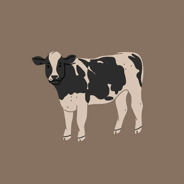 Collection Illustrations Vectorielles Abstraites Dessinées Main Avec Une Adorable Vache — Image vectorielle