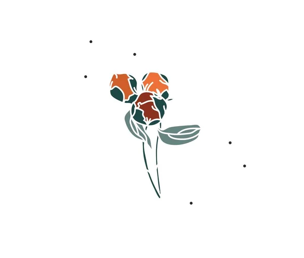 Ręcznie Rysowane Wektor Abstrakcyjny Graficzny Ilustracja Zestaw Elementami Piwonii Kwiaty — Wektor stockowy