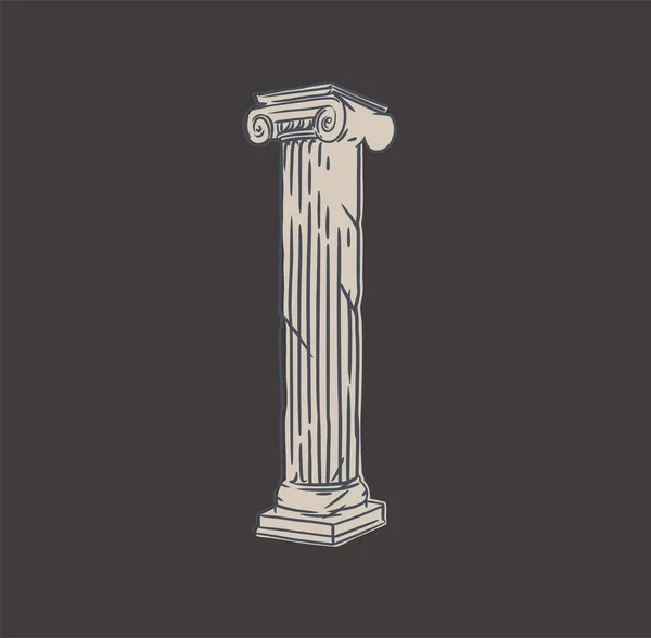 手描きベクトルアブストラクトアウトライン グラフィック ラインアートギリシャ古代彫刻古い列ライン現代的な図面 流行のボヘミアンスタイルでアンティーク古典的な彫像 アウトラインデザインコンセプト アンティーク像のロゴ — ストックベクタ
