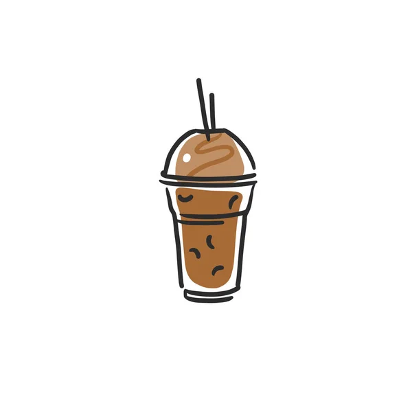 그래픽 낙서는 커피를 양조하고 커피를 준비하는 미니멀리즘적 모음이다 Icon 커피마시기 — 스톡 벡터
