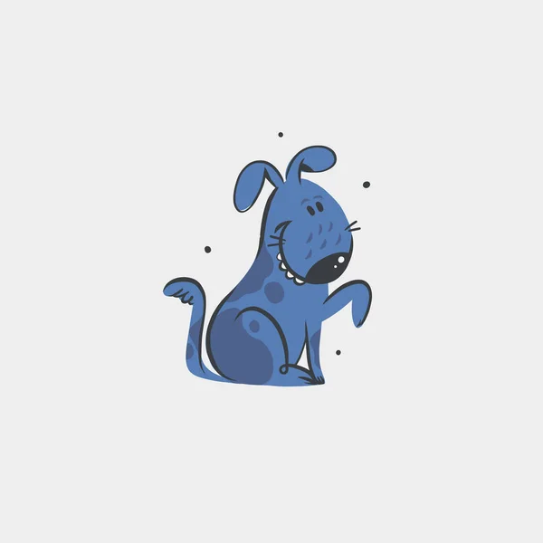 手描きベクトル抽象かわいい犬のドアイラスト 漫画の犬や子犬の文字のデザインコンセプトコレクション ベクトル面白いペット動物隔離 かわいい子犬のキャラクターの落書き漫画のアイコン — ストックベクタ