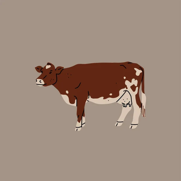Collection Illustrations Vectorielles Abstraites Dessinées Main Avec Adorable Personnage Vache — Image vectorielle