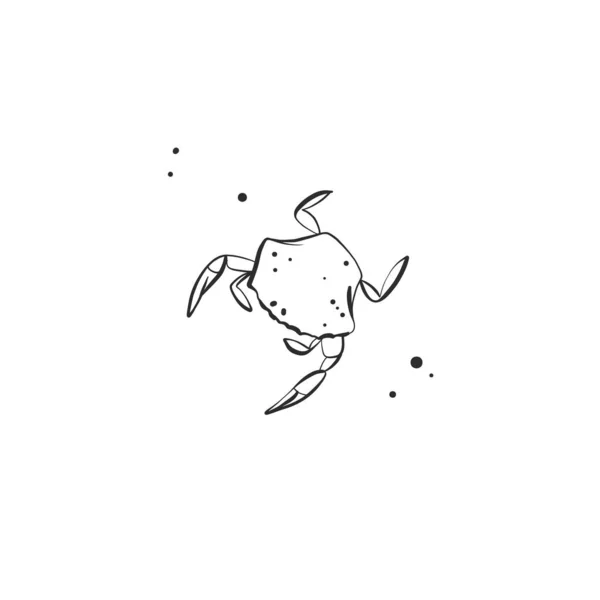 Ručně Kreslený Vektor Abstraktní Jednoduché Minimalistické Čáry Výtvarné Grafické Kreslení — Stockový vektor