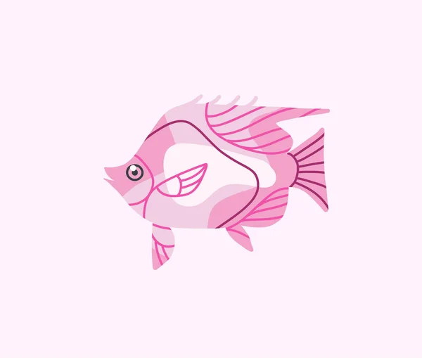 귀여운 물고기의 손으로 재미있는 디자인에 물고기 개념입니다 배경에 물고기 디자인 — 스톡 벡터