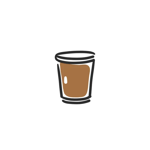 手绘矢量抽象图形涂鸦简约线条图集与煮咖啡 准备咖啡饮料 咖啡矢量绘图图标 简单的咖啡杯图标设计概念 — 图库矢量图片