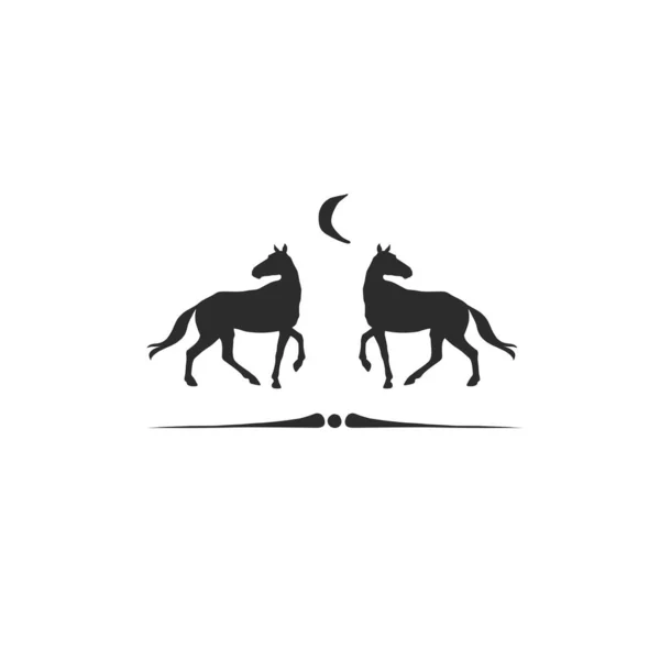 Hand drawn vector abstract horse logo silhouette illustration. Horse logo silhouette. Horse black emblem graphic. Vector animal horse logo symbol icon isolated on white background