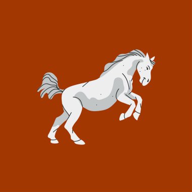 El çizimi soyut vektör klibi illüstrasyon koleksiyonu. Rengi çok şirin, stilize edilmiş at karakterine sahip. Modern sanat çocukları tasarım kavramı. Vektör çizgi film çiftlik hayvanları sembolü. Çizgi film hayvanı.