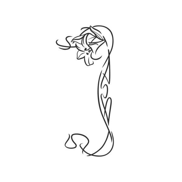 Hand drawn vector abstract outline,graphic,line vintage art nouveau ornament floral frame in calligraphic elegant modern style.Ornate floral vintage outline design concept.Vector frame elements.